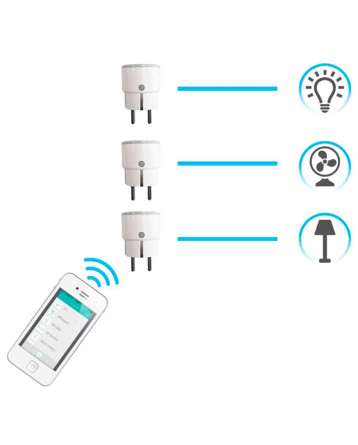 Pack 2 Enchufes WiFi Compacto control vía Smartphone/APP