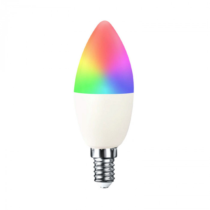  4 unids E14 LED bombilla inteligente vela color interior neón  signo bombilla RGB cinta con controlador iluminación 220 V E12 lámpara  regulable para el hogar : Herramientas y Mejoras del Hogar