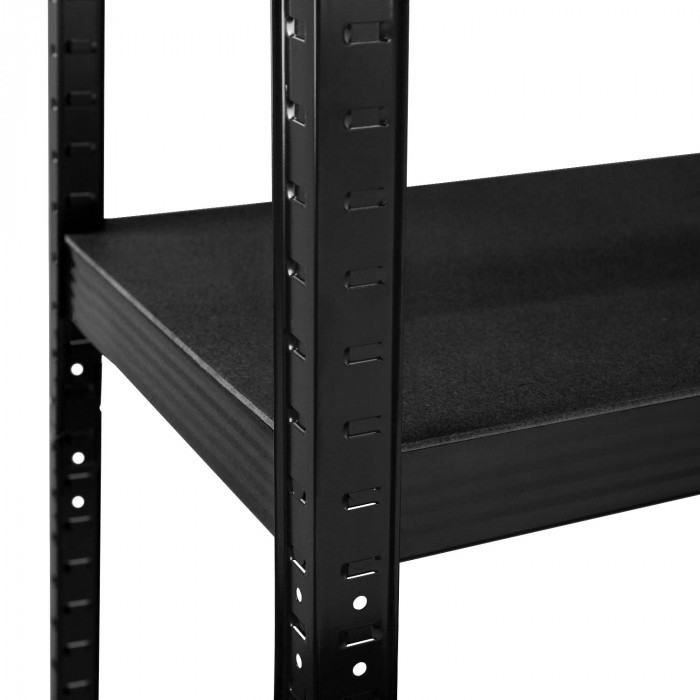 Estantería negra de 5 niveles con patas de metal de 90 x 35 x 190 cm