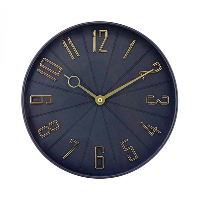 Reloj De Pared Maquinaria Negro-Dorado - Muebles Vesta