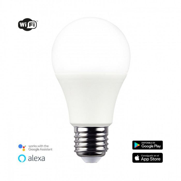 Bombilla inteligente multicolor compatible Alexa LED Estándar 10W E27